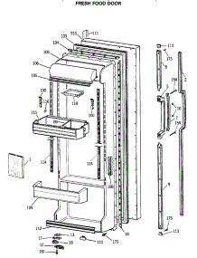 02 - Fresh Food Door parts for Ge Refrigerator TFX24ZRSBWH from AppliancePartsPros.com