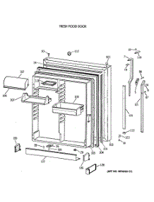 02 - Fresh Food Door parts for Ge Refrigerator TBE19PASRRAA from AppliancePartsPros.com