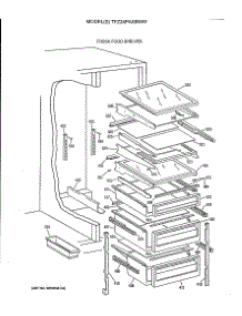 04 - Fresh Food Shelves parts for Ge Refrigerator TFZ24PAXBWW from AppliancePartsPros.com