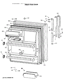02 - Fresh Food Door parts for Ge Refrigerator TBX18MASGRWH from AppliancePartsPros.com