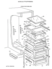 05 - Fresh Food Shelves parts for Ge Refrigerator TFG27PRXBWW from AppliancePartsPros.com