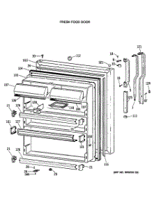 02 - Fresh Food Door parts for Ge Refrigerator TBX22JASSRWH from AppliancePartsPros.com
