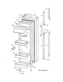 02 - Fresh Food Door parts for Ge Refrigerator TFK28ZRZCAA from AppliancePartsPros.com