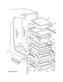 04 - Fresh Food Shelves parts for Ge Refrigerator TFG24PAXCWW from AppliancePartsPros.com