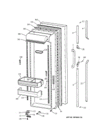 02 - Fresh Food Door parts for Ge Refrigerator TFX27PRXFAA from AppliancePartsPros.com