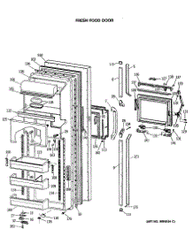 02 - Fresh Food Door parts for Ge Refrigerator TFX24PFSMWW from AppliancePartsPros.com