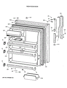 02 - Fresh Food Door parts for Ge Refrigerator TBH21JATNRAD from AppliancePartsPros.com