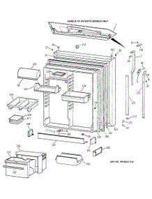 03 - Fresh Food Door parts for Ge Refrigerator TBX22PRYFRWW from AppliancePartsPros.com
