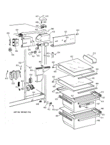 03 - Fresh Food Section parts for Ge Refrigerator MSX22GRXDWW from AppliancePartsPros.com