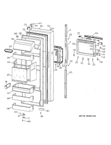 02 - Fresh Food Door parts for Ge Refrigerator TFK28ZFBAAA from AppliancePartsPros.com