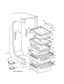 06 - Fresh Food Shelves parts for Ge Refrigerator TFK28ZFBAAA from AppliancePartsPros.com