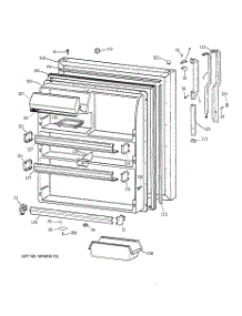 02 - Fresh Food Door parts for Ge Refrigerator TBK21JAXKRWW from AppliancePartsPros.com