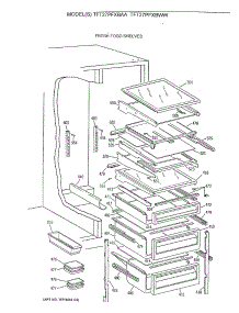 05 - Fresh Food Shelves parts for Ge Refrigerator TFT27PFXBWW from AppliancePartsPros.com
