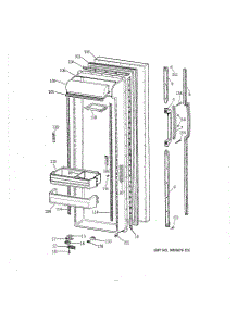 02 - Fresh Food Door parts for Ge Refrigerator TFK27ZRXEAA from AppliancePartsPros.com