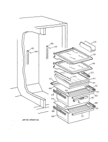 05 - Fresh Food Shelves parts for Ge Refrigerator TFK27ZRXEAA from AppliancePartsPros.com
