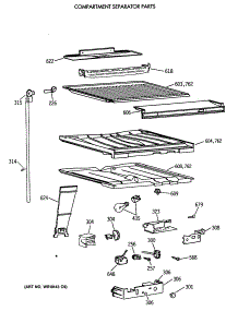 05 - Compartment Separator Parts parts for Ge Refrigerator TBH18DATNRWH from AppliancePartsPros.com