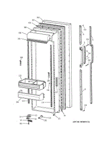 02 - Fresh Food Door parts for Ge Refrigerator MSX27DRXFWW from AppliancePartsPros.com
