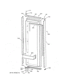 02 - Fresh Food Door parts for Ge Refrigerator ZIS36NRB from AppliancePartsPros.com