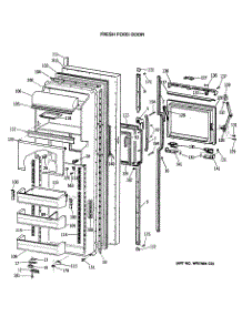02 - Fresh Food Door parts for Ge Refrigerator TFG24ZFTCWH from AppliancePartsPros.com