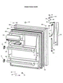 02 - Fresh Food Door parts for Ge Refrigerator MTX18EASQRAD from AppliancePartsPros.com