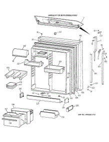 02 - Fresh Food Door parts for Ge Refrigerator TBT25PAXFRAA from AppliancePartsPros.com