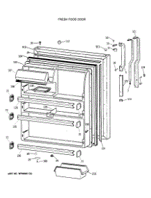 02 - Fresh Food Door parts for Ge Refrigerator TBX21JISSRWH from AppliancePartsPros.com