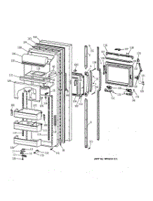 02 - Fresh Food Door parts for Ge Refrigerator TFK27ZFXDAA from AppliancePartsPros.com