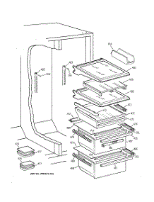 05 - Fresh Food Shelves parts for Ge Refrigerator TFK27ZFXDAA from AppliancePartsPros.com