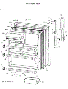 02 - Fresh Food Door parts for Ge Refrigerator TBE21JATMRWH from AppliancePartsPros.com