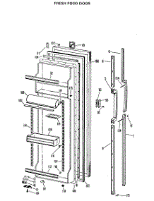 02 - Fresh Food Door parts for Ge Refrigerator TFXE24RHB from AppliancePartsPros.com