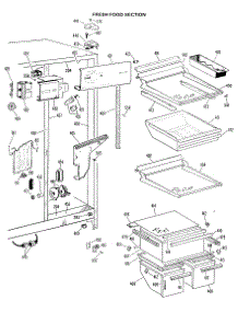 04 - Fresh Food Section parts for Ge Refrigerator TFXE24RHB from AppliancePartsPros.com