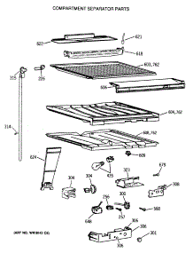 05 - Compartment Separator Parts parts for Ge Refrigerator TBX21DASSRWH from AppliancePartsPros.com