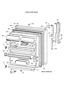 02 - Fresh Food Door parts for Ge Refrigerator TBX19JATNRAD from AppliancePartsPros.com