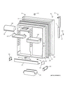 02 - Fresh Food Door parts for Ge Refrigerator TBX19VIBDRWW from AppliancePartsPros.com