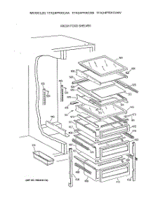 05 - Fresh Food Shelves parts for Ge Refrigerator TFX24PRXCAA from AppliancePartsPros.com