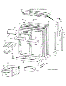 02 - Fresh Food Door parts for Ge Refrigerator TBX25PAYARBB from AppliancePartsPros.com