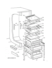 05 - Fresh Food Shelves parts for Ge Refrigerator TPG21PRBAWW from AppliancePartsPros.com