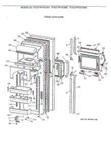 02 - Fresh Food Door parts for Ge Refrigerator TFX27PFXCAA from AppliancePartsPros.com