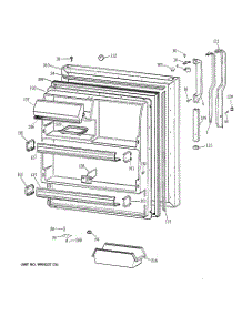 02 - Fresh Food Door parts for Ge Refrigerator TBH18JAZERWW from AppliancePartsPros.com