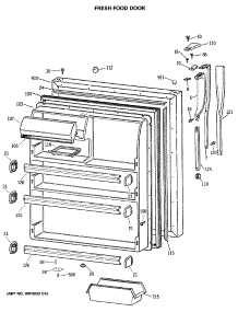 02 - Fresh Food Door parts for Ge Refrigerator MTX24GISHRAD from AppliancePartsPros.com