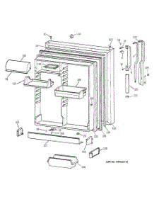 02 - Fresh Food Door parts for Ge Refrigerator TBH19ZAZERWW from AppliancePartsPros.com