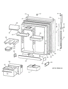 02 - Fresh Food Door parts for Ge Refrigerator TBX22PABLRWW from AppliancePartsPros.com