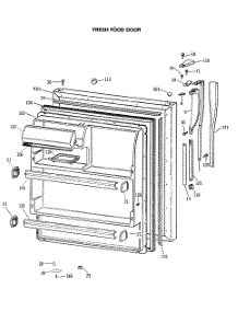 02 - Fresh Food Door parts for Ge Refrigerator MTX18GASERAD from AppliancePartsPros.com
