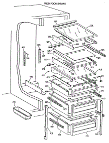 05 - Fresh Food Shelves parts for Ge Refrigerator TFZ24PRXABB from AppliancePartsPros.com