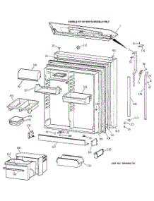 02 - Fresh Food Door parts for Ge Refrigerator TBX22PIYMRWW from AppliancePartsPros.com