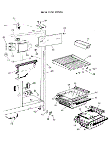 03 - Fresh Food Section parts for Ge Refrigerator TFF20DCC from AppliancePartsPros.com