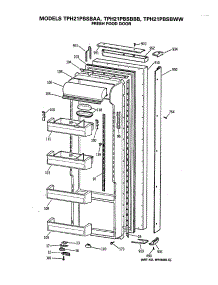 02 - Fresh Food Door parts for Ge Refrigerator TPH21PBSBAA from AppliancePartsPros.com