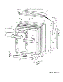 02 - Fresh Food Door parts for Ge Refrigerator TBE19PASMRWW from AppliancePartsPros.com