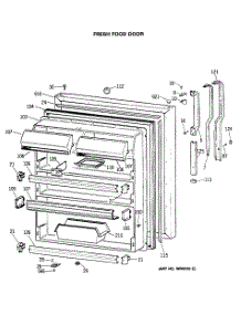 02 - Fresh Food Door parts for Ge Refrigerator TBX19JASMRWH from AppliancePartsPros.com