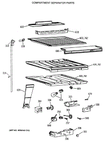 05 - Compartment Separator Parts parts for Ge Refrigerator TBH18JATERWH from AppliancePartsPros.com